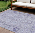 10 X 14 Lavender Purple And Gray Oriental Washable Indoor Outdoor Area Rug