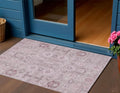 3 X 5 Pink Mauve And Blush Oriental Washable Indoor Outdoor Area Rug