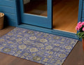 3 X 5 Purple Beige And Taupe Oriental Washable Indoor Outdoor Area Rug