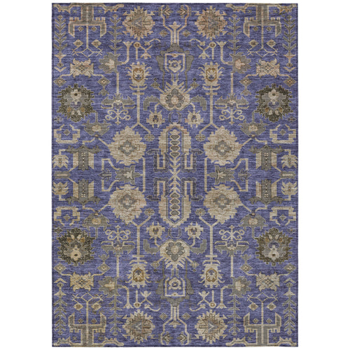 10 X 14 Purple Beige And Taupe Oriental Washable Indoor Outdoor Area Rug