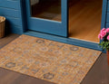 3 X 5 Terra Cotta Beige And Gray Oriental Washable Indoor Outdoor Area Rug