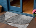 3 X 5 Gray Chocolate And Silver Abstract Washable Indoor Outdoor Area Rug