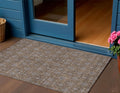 3 X 5 Chocolate And Gray Floral Washable Indoor Outdoor Area Rug