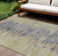 8 X 10 Pewter Silver And Gray Abstract Washable Indoor Outdoor Area Rug