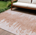 9 X 12 Terra Cotta Salmon And Copper Abstract Washable Indoor Outdoor Area Rug