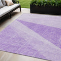 5 X 8 Lavender And Purple Geometric Washable Indoor Outdoor Area Rug