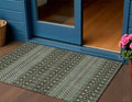 3 X 5 Brown Green And Olive Green Tribal Washable Indoor Outdoor Area Rug