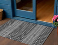 3 X 5 Gray Silver And Charcoal Tribal Washable Indoor Outdoor Area Rug