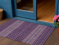 3 X 5 Purple Pink And Yellow Tribal Washable Indoor Outdoor Area Rug