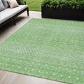 5 X 8 Green And Mint Green Tribal Washable Indoor Outdoor Area Rug