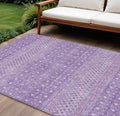 10 X 14 Lavender And Purple Tribal Washable Indoor Outdoor Area Rug