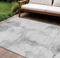 8 X 10 Silver Gray And Pewter Abstract Washable Indoor Outdoor Area Rug