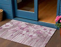 3 X 5 Plum Mauve And Pink Floral Washable Indoor Outdoor Area Rug