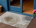 3 X 5 Taupe Gray And Brown Abstract Washable Indoor Outdoor Area Rug