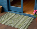 3 X 5 Olive Green And Artichoke Green Southwestern Washable Indoor Outdoor Area Rug
