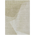 3 X 5 Beige Khaki And Taupe Abstract Washable Indoor Outdoor Area Rug