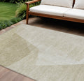 9 X 12 Beige Khaki And Taupe Abstract Washable Indoor Outdoor Area Rug
