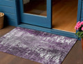 3 X 5 Eggplant Purple And Lavender Abstract Washable Indoor Outdoor Area Rug