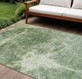 10 X 14 Fern Green And Artichoke Green Abstract Washable Indoor Outdoor Area Rug