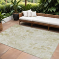 8 X 10 Khaki Beige And Tan Floral Washable Indoor Outdoor Area Rug