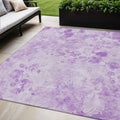 5 X 8 Lavender And Purple Floral Washable Indoor Outdoor Area Rug