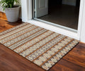 3 X 5 Chocolate And Taupe Quatrefoil Washable Indoor Outdoor Area Rug