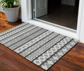 3 X 5 Gray Charcoal And Silver Quatrefoil Washable Indoor Outdoor Area Rug