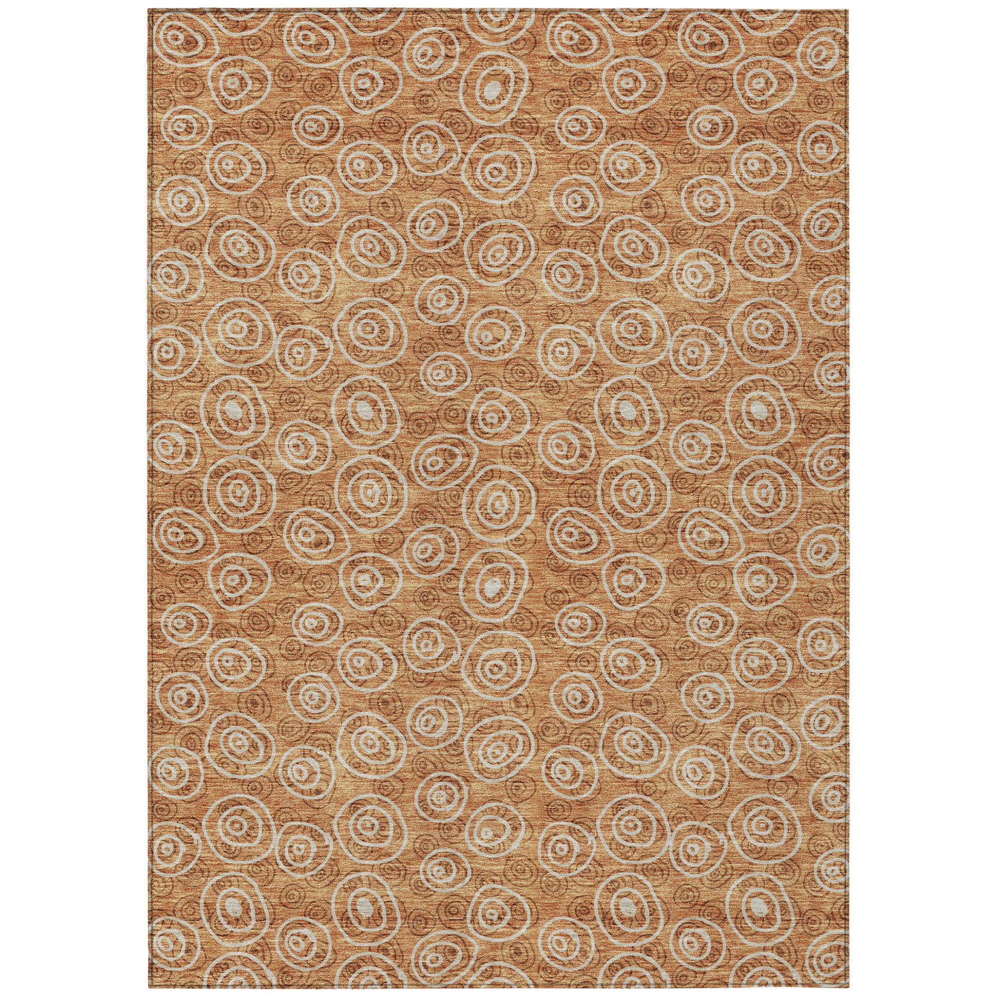10 X 14 Terra Cotta Copper And Beige Geometric Washable Indoor Outdoor Area Rug