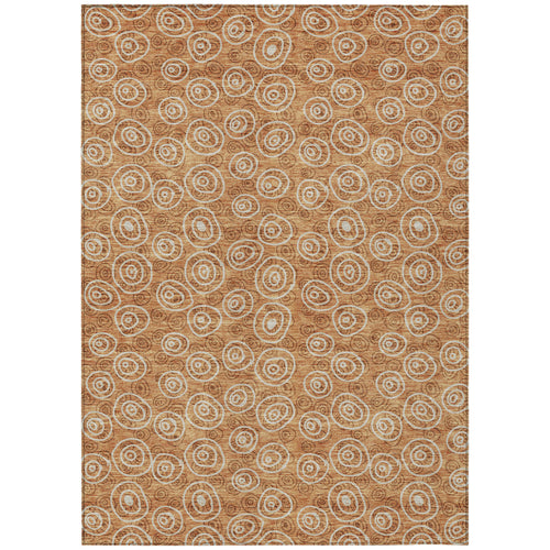 10 X 14 Terra Cotta Copper And Beige Geometric Washable Indoor Outdoor Area Rug