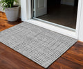 3 X 5 Gray Charcoal And Silver Striped Washable Indoor Outdoor Area Rug