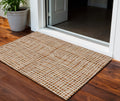3 X 5 Orange Beige And Copper Striped Washable Indoor Outdoor Area Rug
