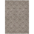 9 X 12 Brown And Beige Geometric Washable Indoor Outdoor Area Rug