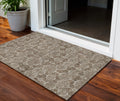 3 X 5 Chocolate And Beige Geometric Washable Indoor Outdoor Area Rug