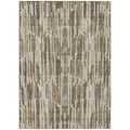 5 X 8 Brown And Taupe Abstract Washable Indoor Outdoor Area Rug