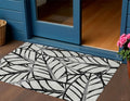 3 X 5 Black Gray And Beige Floral Washable Indoor Outdoor Area Rug
