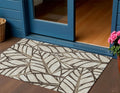 3 X 5 Chocolate And Beige Floral Washable Indoor Outdoor Area Rug