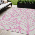 5 X 8 Pink And Beige Floral Washable Indoor Outdoor Area Rug
