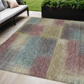 5 X 8 Beige Mauve And Brown Abstract Washable Indoor Outdoor Area Rug