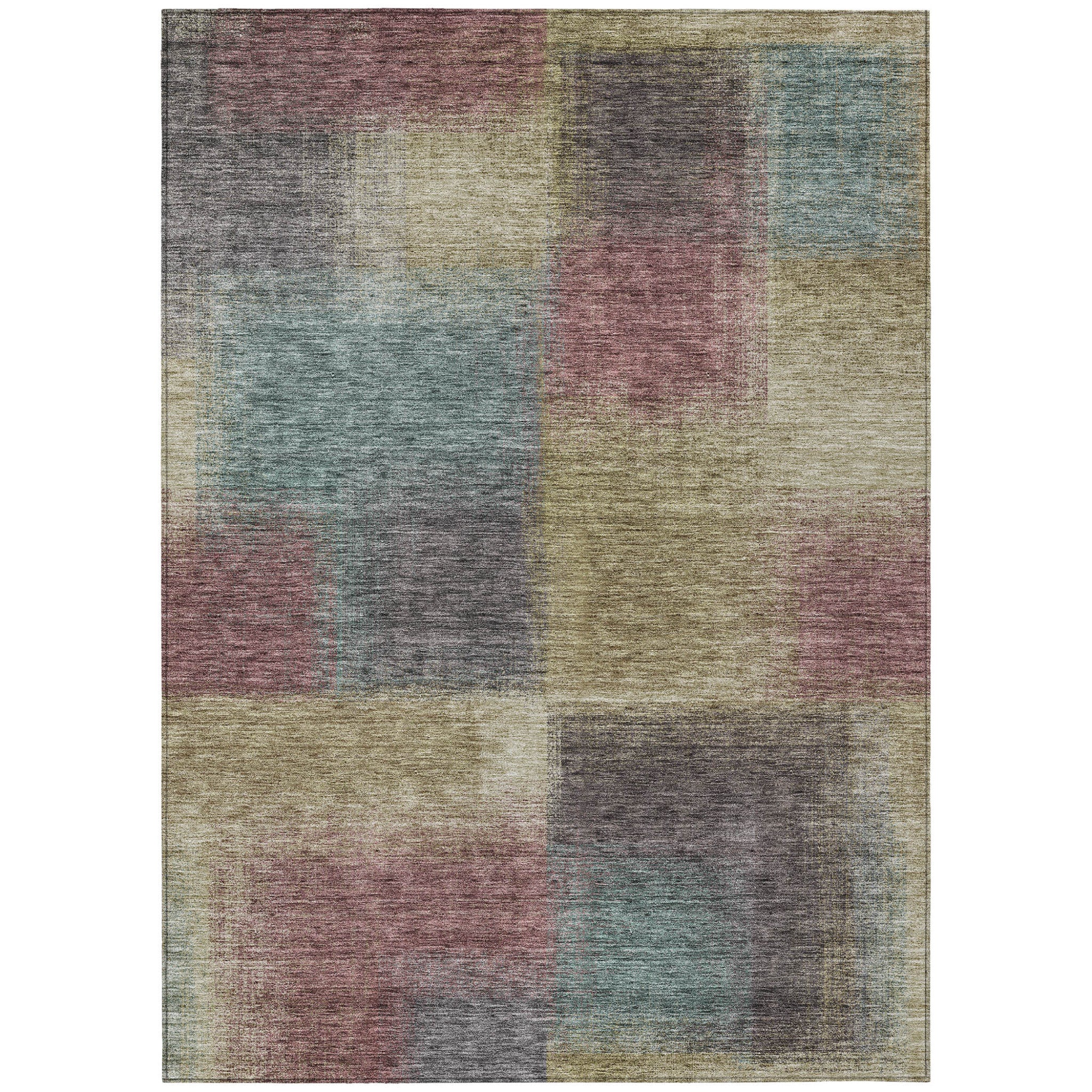 9 X 12 Beige Mauve And Brown Abstract Washable Indoor Outdoor Area Rug