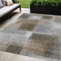 3 X 5 Silver Gray And Beige Abstract Washable Indoor Outdoor Area Rug