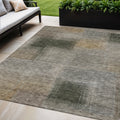 5 X 8 Taupe Gray And Beige Abstract Washable Indoor Outdoor Area Rug