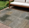 8 X 10 Taupe Gray And Beige Abstract Washable Indoor Outdoor Area Rug