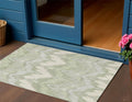 3 X 5 Artichoke Green And Beige Ikat Washable Indoor Outdoor Area Rug