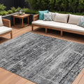 9 X 12 Black Gray And Charcoal Abstract Washable Indoor Outdoor Area Rug
