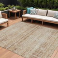 9 X 12 Copper Beige And Taupe Abstract Washable Indoor Outdoor Area Rug