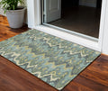3 X 5 Sage And Artichoke Green Abstract Washable Indoor Outdoor Area Rug