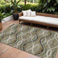 10 X 14 Taupe Beige And Charcoal Abstract Washable Indoor Outdoor Area Rug