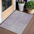 3 X 5 Lavender And Lilac Medallion Washable Indoor Outdoor Area Rug