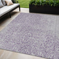 5 X 8 Lavender And Lilac Medallion Washable Indoor Outdoor Area Rug