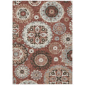 3 X 5 Orange Taupe And Gray Floral Medallion Washable Indoor Outdoor Area Rug